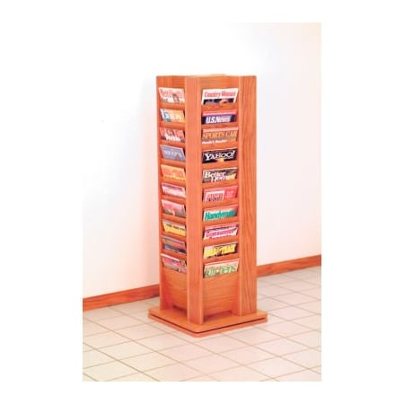 Wooden Mallet 40 Magazine Rotary Floor Display - Medium Oak MR40-SPMO**